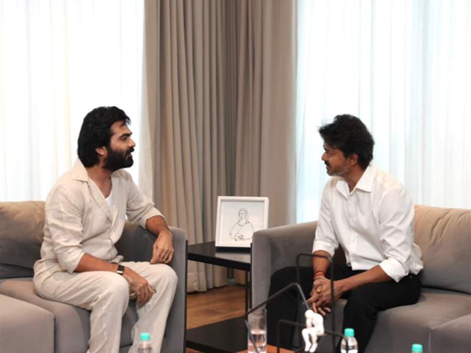 Image from: Actor Silambarasan meets Tamil Nadu CM Vijay