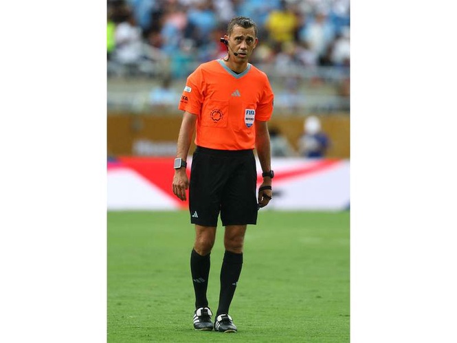 Image from: Referee Clement Turpin, who Thomas Tuchel earlier labelled as "Grade E", to officiate England vs Croatia World Cup game