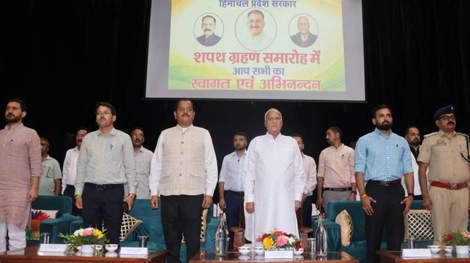 Image from: Newly elected gram panchayat leaders take oath of office in Kullu