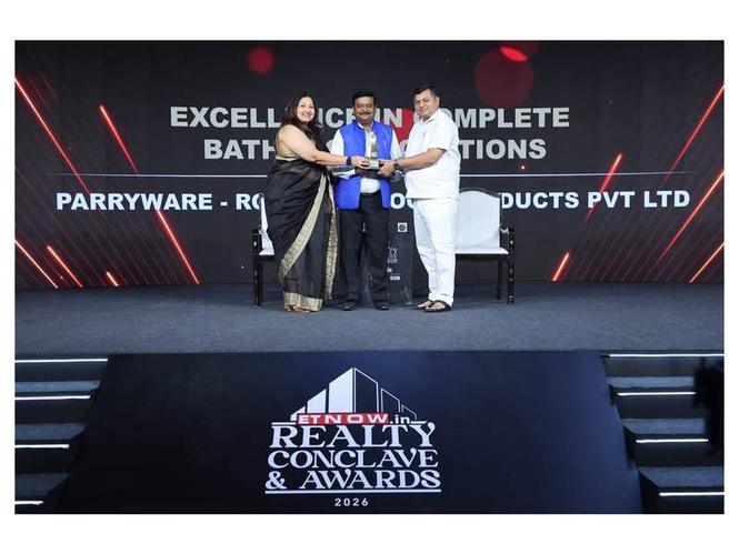 Image from: Parryware Bags ’Excellence in Complete Bathroom Solutions’ Honor at ET Now Realty Conclave & Awards 2026