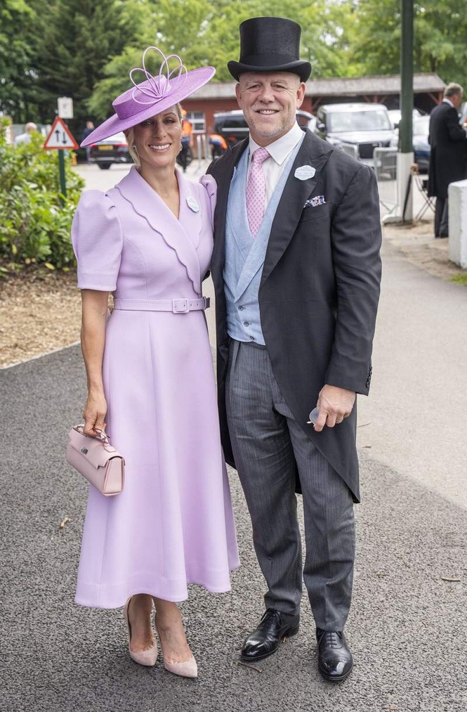 Image from: Zara and Mike match in pink on day one of Royal Ascot