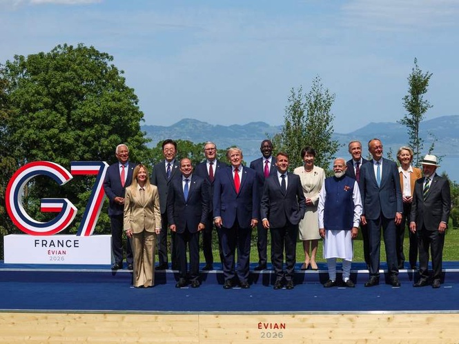 Image from: PM Modi shares G7 family photo with a vision to “advance prosperity, sustainability and human well-being”