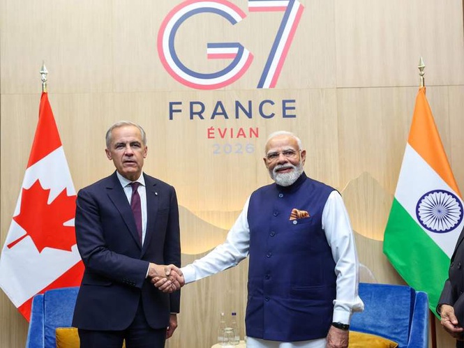 Image from: “Reviewed full range of relations”: PM Modi holds bilateral talks with Canadian PM Carney on sidelines of G7 Summit