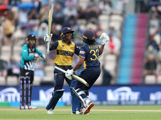 Image from: Sri Lanka beat defending champions New Zealand in Women's T20 WC upset as Silva's fifty secures run-chase