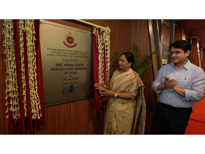 Image from: Hon’ble Delhi CM Smt. Rekha Gupta Inaugurates Citizen Lounge Cum New Age Learning Centre Developed by Elan Foundation at DM Office, New Delhi