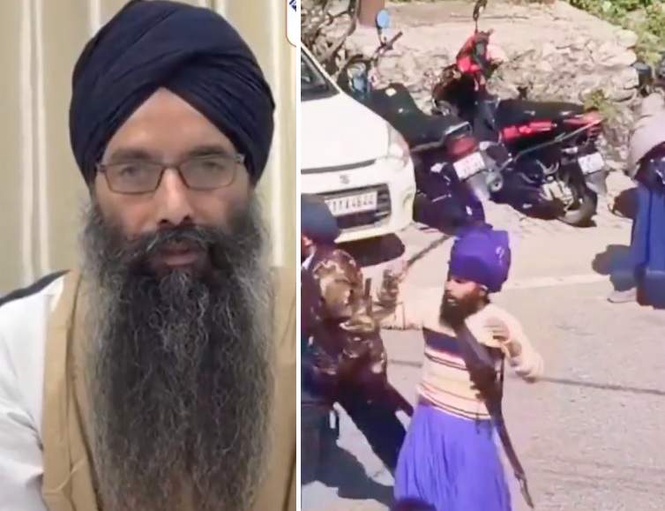 Image from: Kirpans, swords out, over what, a parking? Hemkund Sahib Trust appeals for peace after Uttarakhand clash; asks pilgrims ’not to carry weapons’