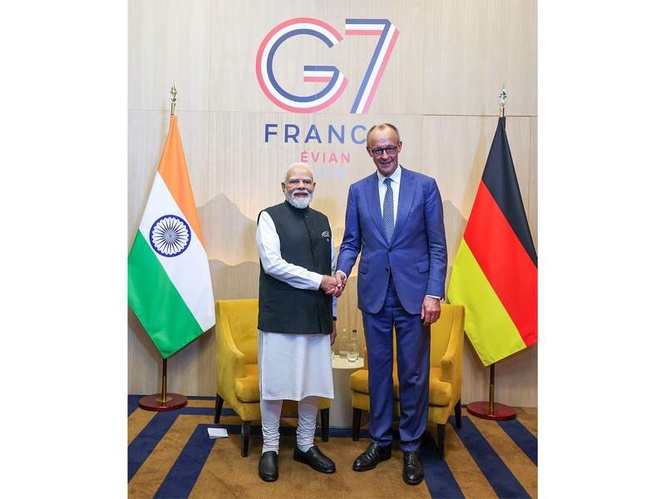 Image from: G7 Summit: PM Modi, German Chancellor Merz review progress in bilateral engagements