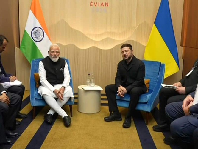 Image from: PM Modi holds bilateral meeting with Ukrainian President Zelenskyy on sidelines of G7 Summit