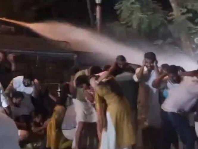 Image from: Thiruvananthapuram: Police use water cannons on KSU workers protesting over NEET paper leak