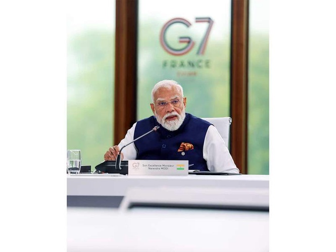 Image from: PM Modi leaves for Paris for final leg of France visit after concluding G7 summit