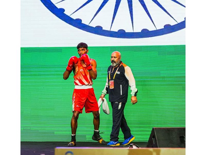 Image from: Nikhil, Deepak, Saneh shine with dominant wins at Boxing World Cup in China