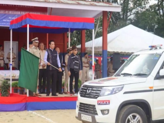 Image from: Mizoram CM Lalduhoma flags off newly procured police vehicles under ASUMP Scheme 2025-2026