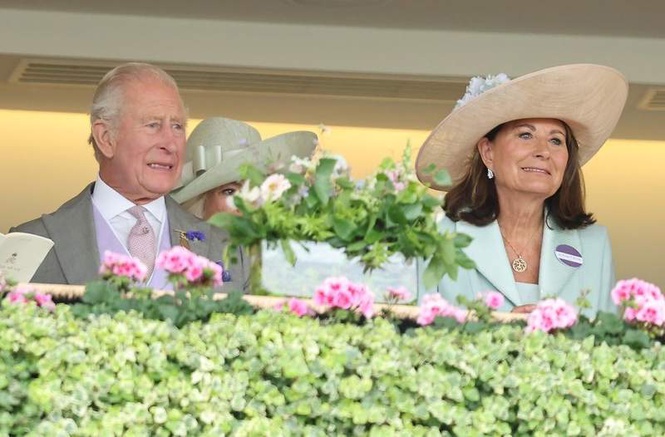 Image from: Carole Middleton steps out with King and Queen for Royal Ascot despite Catherine's absence