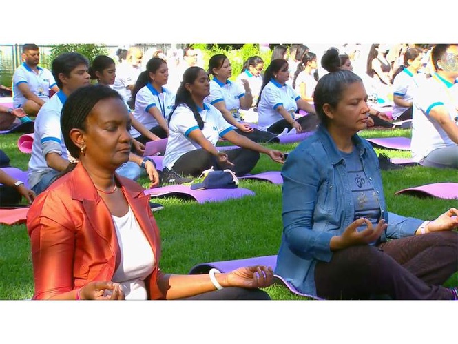 Image from: India hosts 12th International Yoga Day celebration at UN headquarters in New York