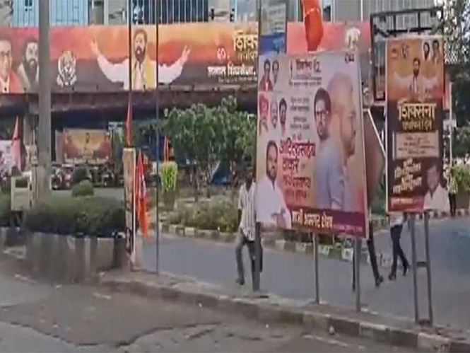 Image from: Shiv Sena factions mark foundation day amid 'Operation Tiger' buzz in Maharashtra