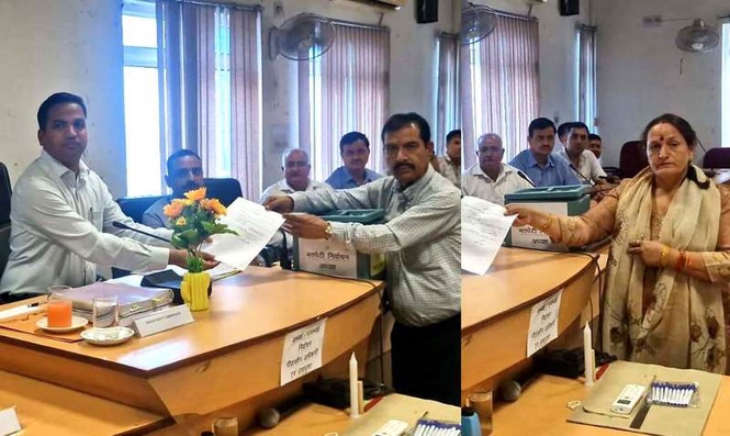 Image from: Lekh Ram, Pramila Devi elected Bilaspur Zila Parishad chairman, vice-chairperson unopposed