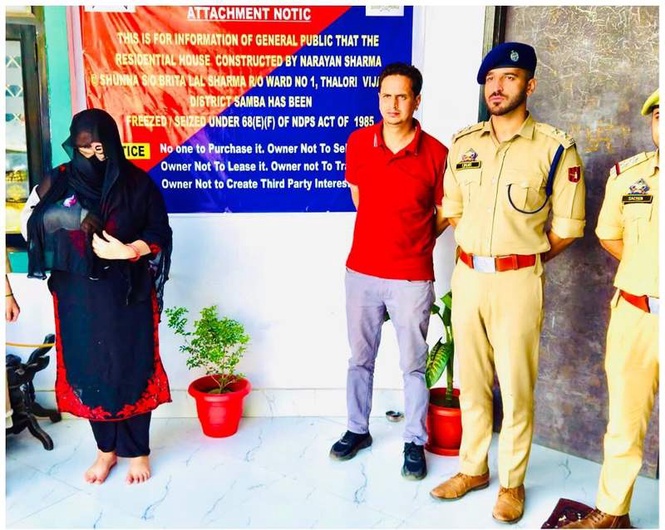 Image from: Drug peddler’s assets worth Rs 2 crore attached in Samba