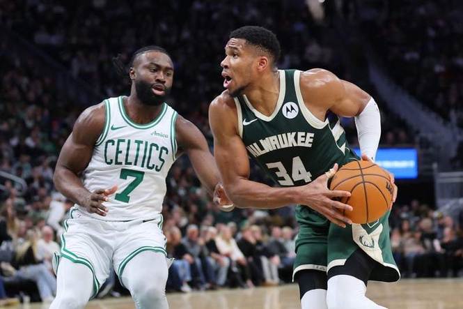 Image from: Boston Celtics preferred trade package for Giannis Antetokounmpo revealed, includes Jaylen Brown