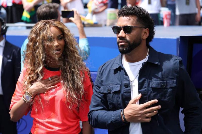 Image from: NFL legend Russell Wilson returns to Seattle with wife Ciara for USMNT World Cup clash vs Australia