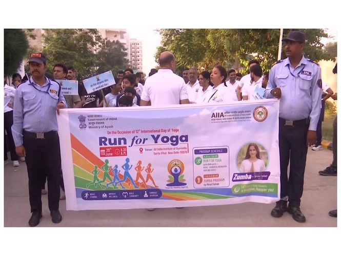 Image from: All India Ayurveda Institute organises 'Run for Yoga', Zumba session ahead of International Yoga Day