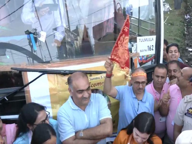 Image from: J-K: Around 9,000 pilgrims depart from Nagrota for Annual Mata Kheer Bhawani Mela amid tight security