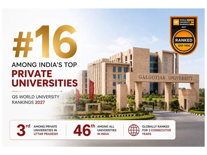 Image from: QS 2027 Places Galgotias University Among India’s Top Private Universities for the Third Consecutive Year, Top 16 Nationally and Top 3 in UP