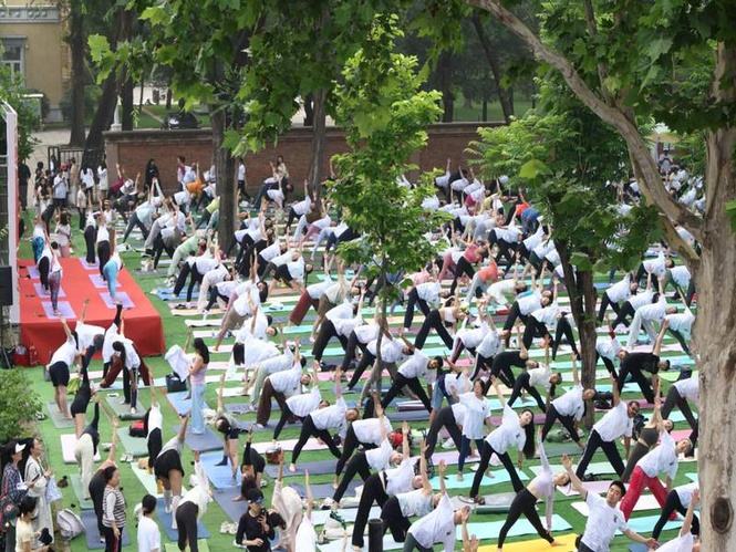 Image from: Indian missions gear up ahead of 12th International Yoga Day