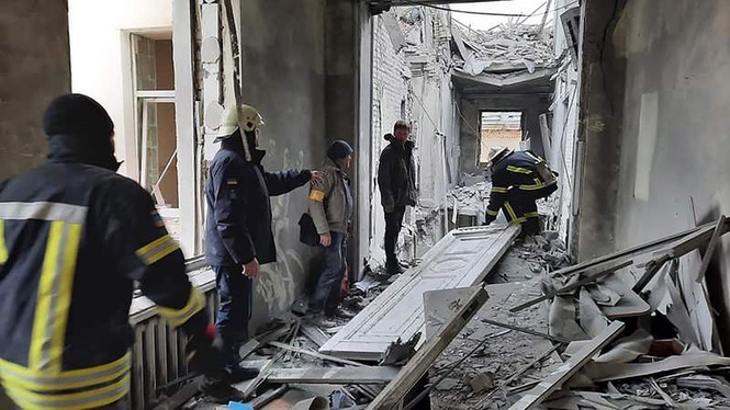 Image from: One dead and several wounded in Russian attack on Ukraine's Kharkiv