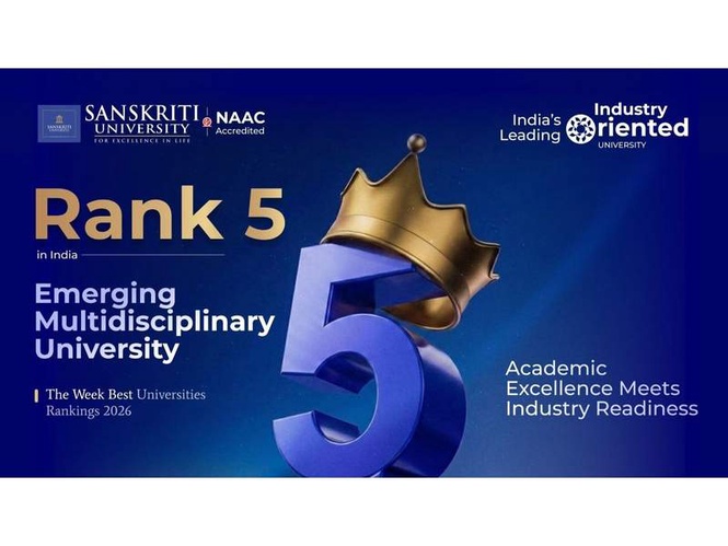 Image from: Academic Excellence Meets Industry Readiness as Sanskriti University Secures Rank 5 in India