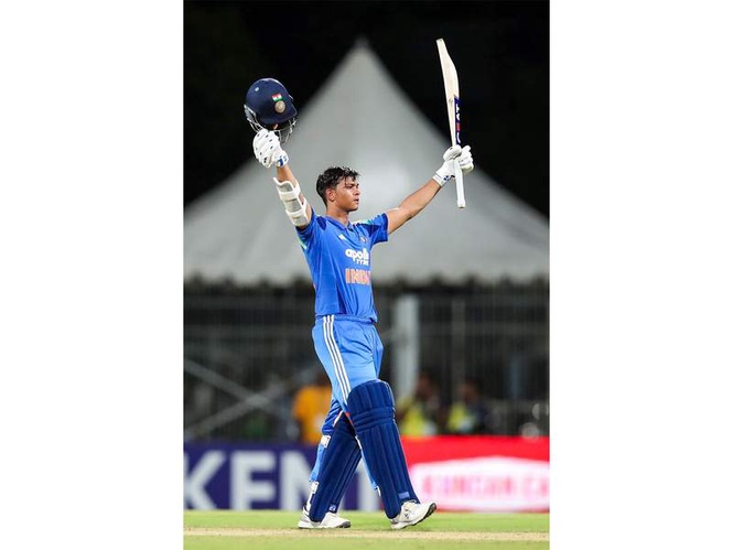 Image from: Yashasvi Jaiswal becomes fastest Indian to two ODI tons