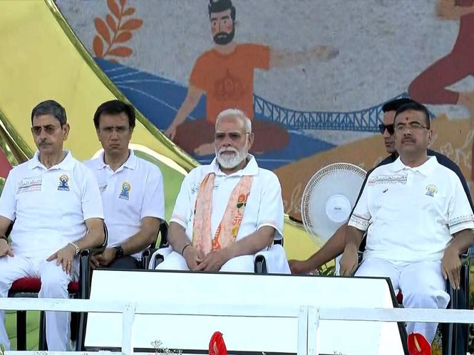 Image from: PM Modi leads national observance for 12th International Day of Yoga in Kolkata