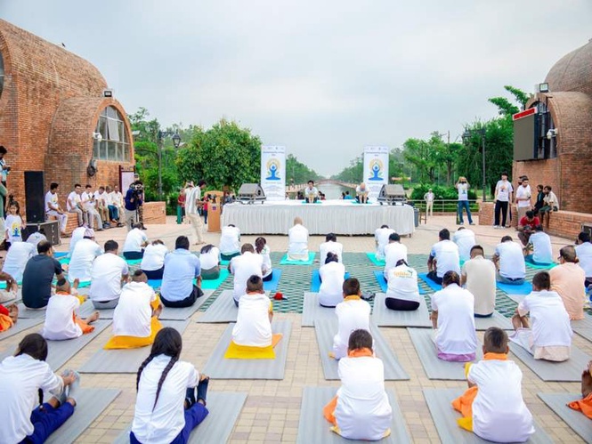 Image from: Hundreds perform Yoga asanas in Nepal's Pokhara on 12th International Yoga Day