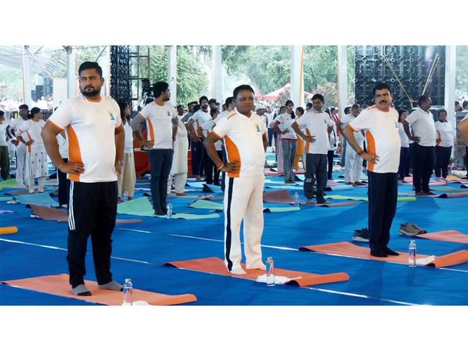 Image from: Odisha CM Mohan Charan Majhi leads 12th International Yoga Day celebrations in Bhubaneswar