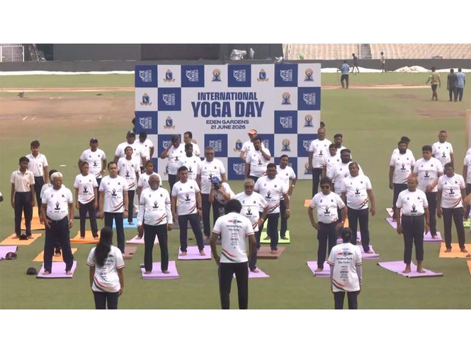 Image from: Iconic stadium Eden Gardens hosts International Yoga Day celebrations