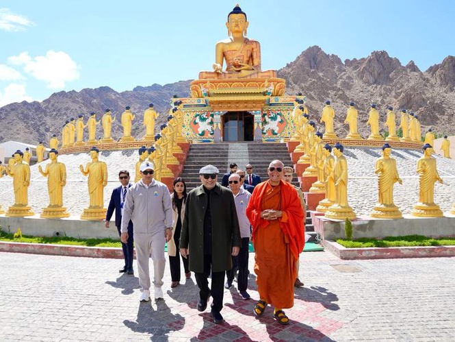 Image from: VP Radhakrishnan visits Buddha Park of Peace in Leh, commends MIMC's humanitarian initiatives