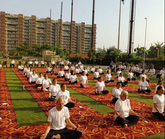 Image from: Residents mark International Yoga Day with enthusiasm in Mohali