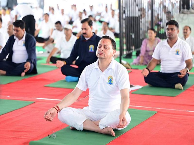 Image from: Uttarakhand has always been land of yoga and spiritual practice, government working to establish Yoga Grams: Chief Minister Dhami