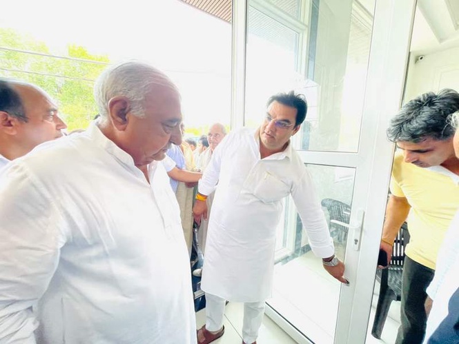 Image from: Meham firing: Former CM Hooda visits MLA’s office, seeks security for Dangi family