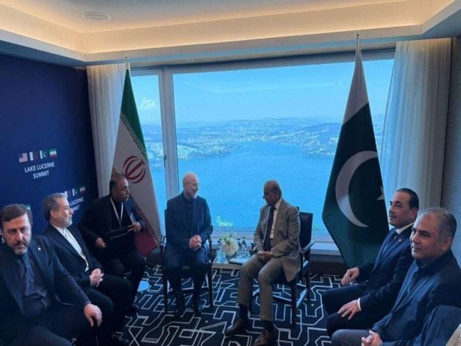 Image from: Iran’s chief negotiator Ghalibaf holds talks with Pakistan PM, Qatari counterpart in Switzerland