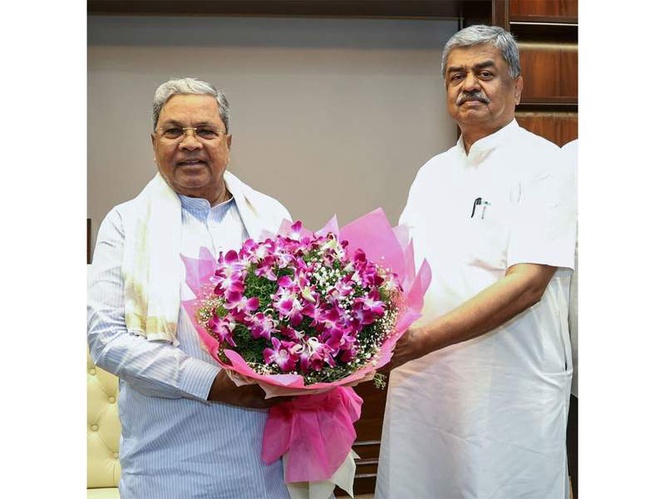 Image from: Siddaramaiah hails BK Hariprasad as new KPCC chief, vows to strengthen Congress ideology ahead of 2028 polls