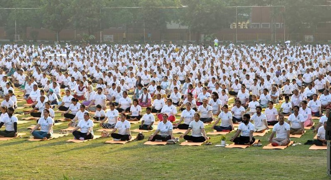 Image from: 12th International Yoga Day: Stretching towards wellness
