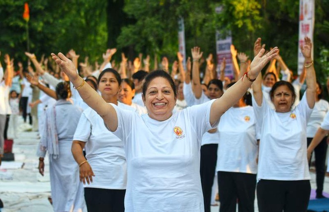 Image from: On International Day of Yoga, people across age groups roll out their mats in Ludhiana