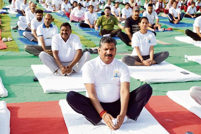 Image from: Gita, yoga both teach us to move forward, says minister Krishan Bedi