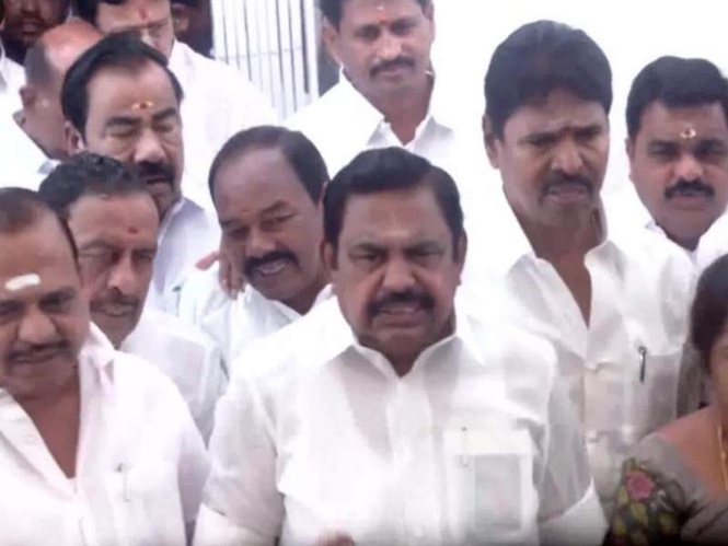 Image from: AIADMK MLAs stage walkout from Tamil Nadu Assembly, EPS says "not given chance to speak"