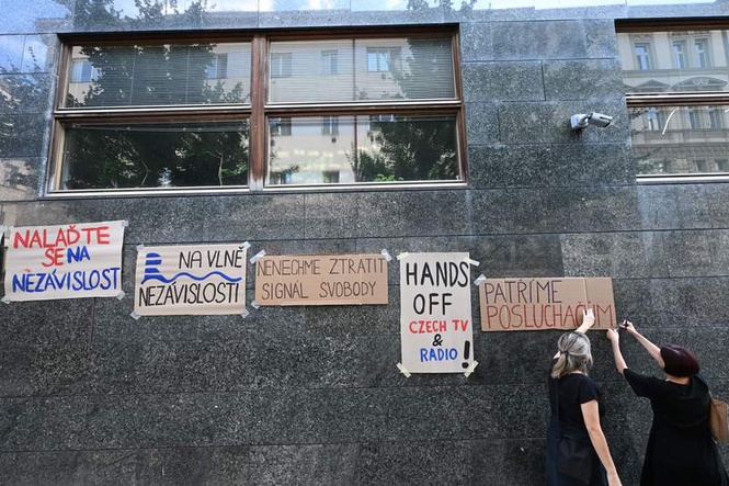 Image from: Czech public broadcasters strike over planned media reform