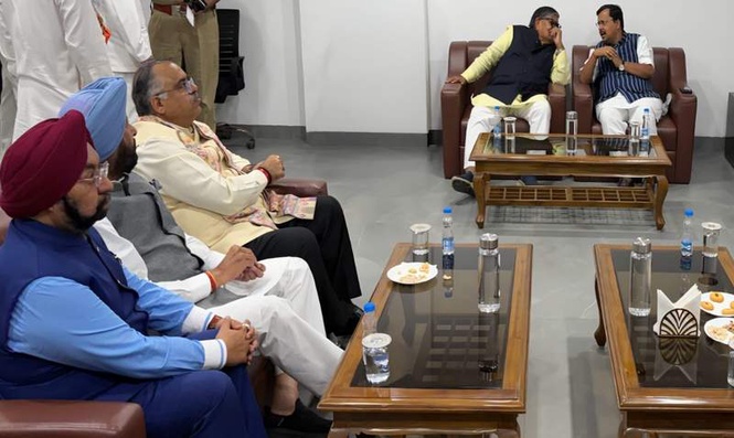 Image from: BJP president Nitin Nabin, Punjab governor meet at Halwara airport; will travel to Delhi together