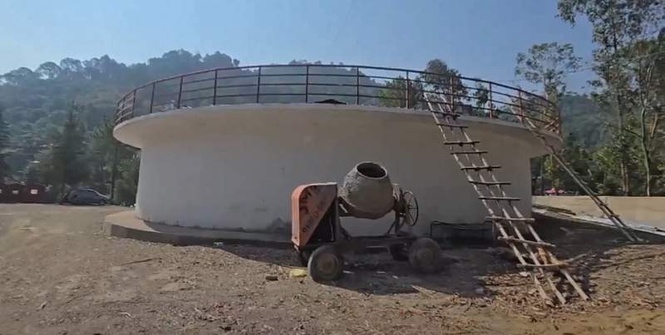 Image from: Two months after inauguration Rs 1-crore water tank lies unused in Solan