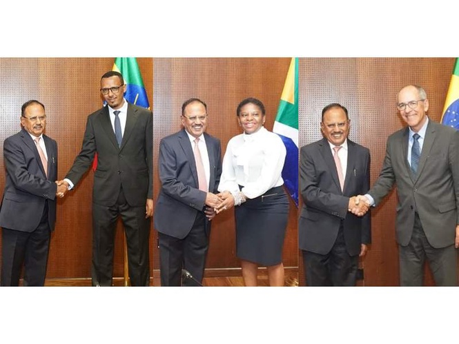 Image from: NSA Ajit Doval holds talks with senior Brazil, Ethiopia, South Africa security officials on sidelines of 16th BRICS NSAs Meeting