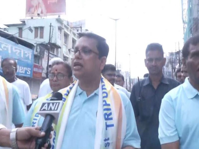 Image from: Tripura Sports Minister Tinku Roy leads Olympic Day rally in Agartala