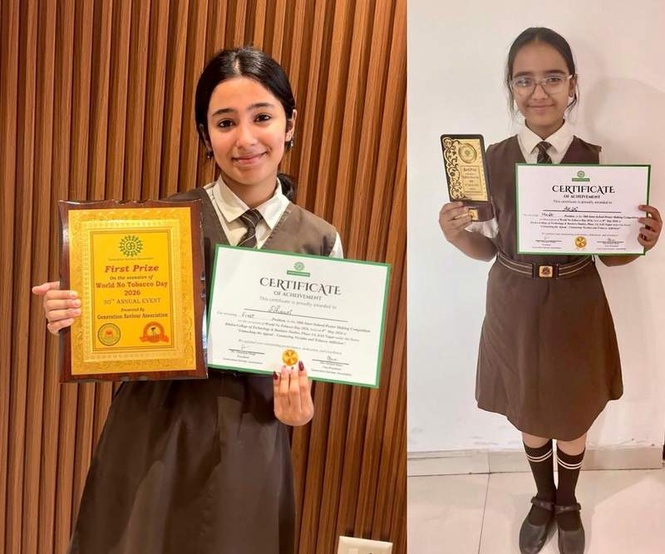 Image from: Dhanvi, Akriti win prizes in poster-making